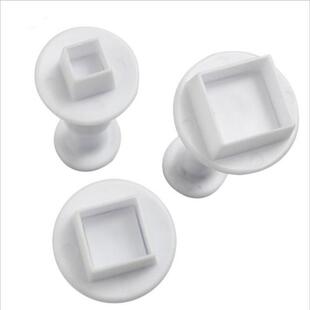 3Pcs Geometry Cookie Cutter Plastic Square Sugarcraft Decor