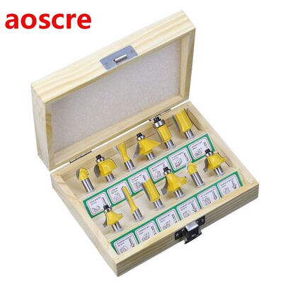 12Pcs Milling Cutter Router Bit Set 8Mm Wood Cutter Carbide