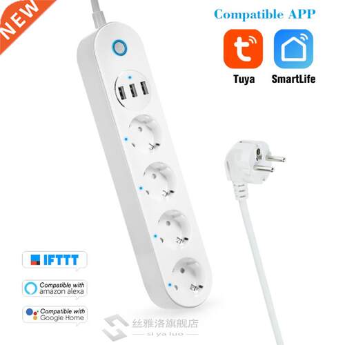 WiFi Smart Power Strip Socket Voice Control Multi- Timer Swi