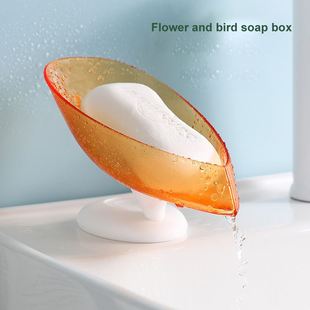 Leaf Shape Soap Box Drain Soap Dishes Holder Box Bathroom Sh