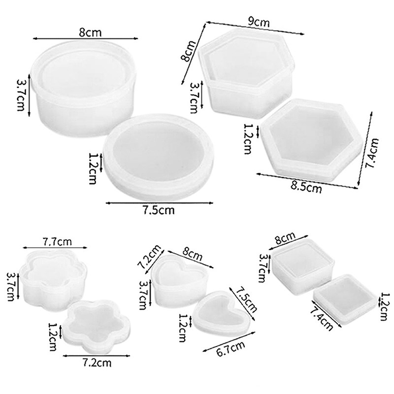 1Pc DIY Transparent Silicone Hexagon Jewellery Necklace Stor