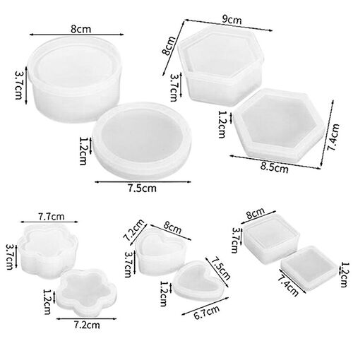 1Pc DIY Transparent Silicone Hexagon Jewellery Necklace Stor