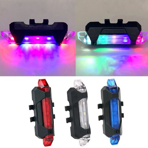 Bike Light USB Rechargeable 4 Modes Two-color Bicycle Light