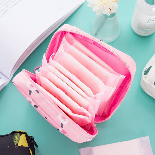Sanitary Pad Pouch Napkin Cosmetic Bags Organizer Women Tamp