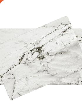 2Pcs Placemat Marble Pattern Stripe PVC Mat Table Mats Plate