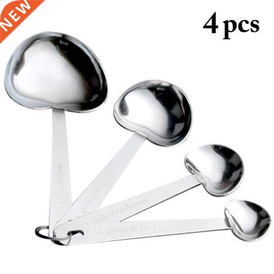 4pcs/set Mesuring Spoon Stinless Steel Hert Shpe Mesure