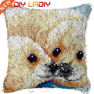 DIY Latch Hook Cushion Kit Horses Pillow Case Crochet Crafts