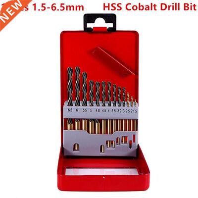 HILDA 13pcs 1.5-6.5mm HSS-Co Cobalt raight Shank Twi Dri