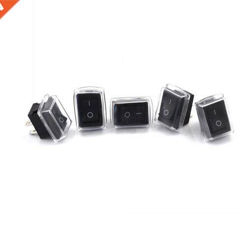 5pcs/lot 2pin On/Off Rectangle Waterproof Rocker Switch+Cove