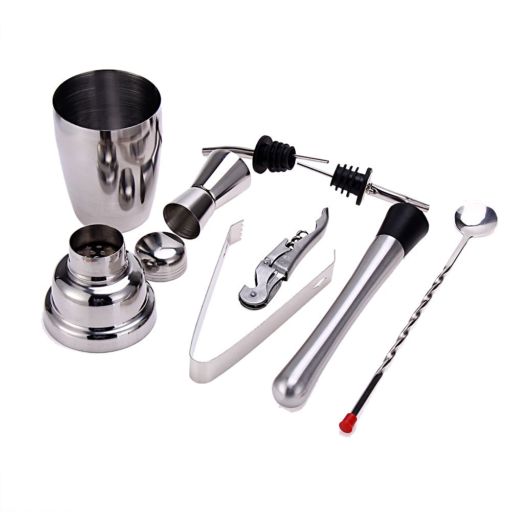 8pcs 350ML Cocktail Set Bartender Kit Cocktail Shaker Mixer