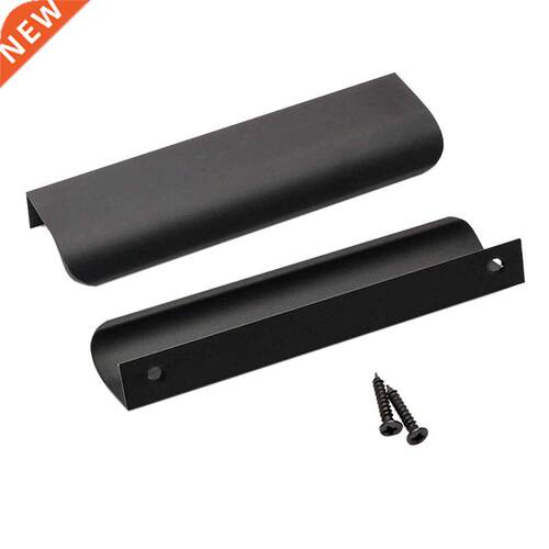 25PCS Black Aluminium Alloy Tab Pulls Kitchen Cabinet Handle