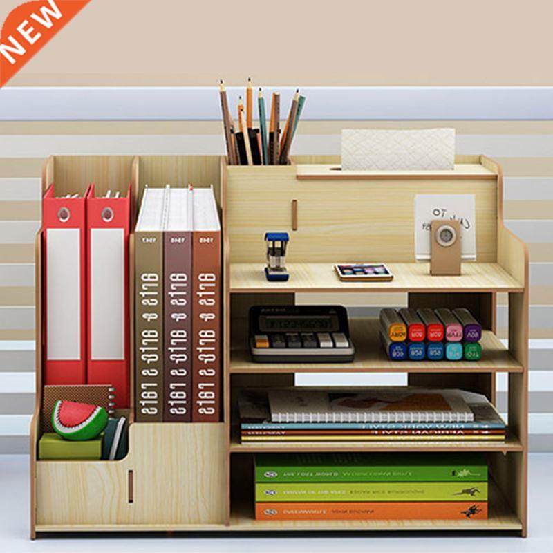 multi-function desktop organizer wooden storage box office f