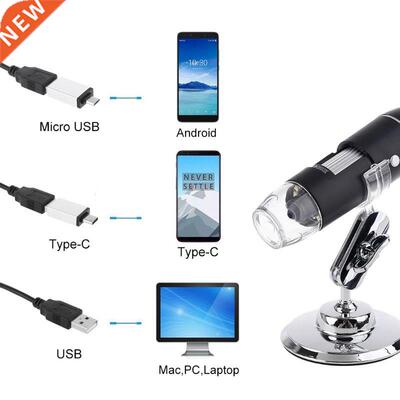 3 In 1 Digital USB Microscope 1600X Portable 2 Adapters Supp