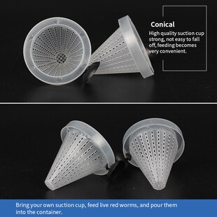 6Pcs Aquarium Red Worm Cone Feeding Live Frozen Brine Shrimp