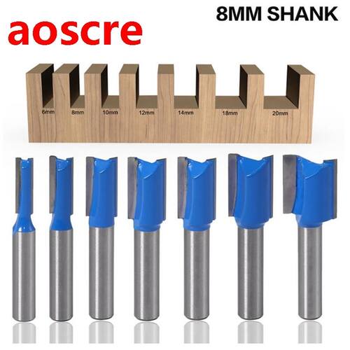 7Pcs/Set 8mm Striaght Shank Router Bit Swallow Tail Woodwork