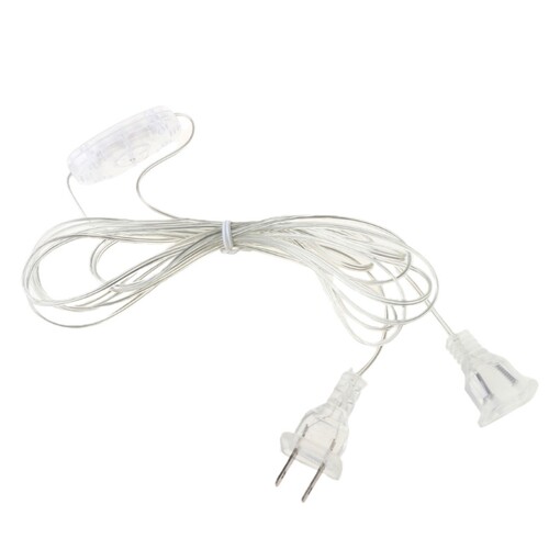 AC Power Extension Cable 110V 220V Transparent Standard Swit