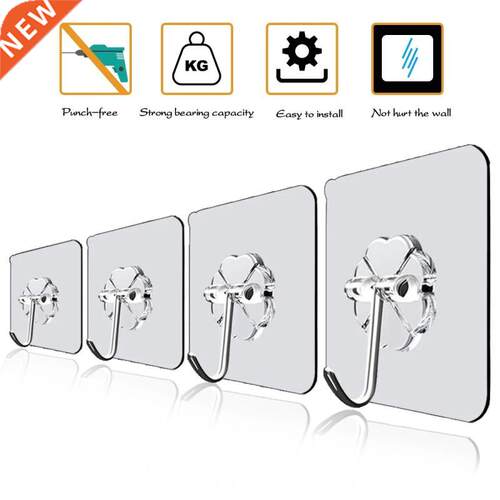 Strong Hooks Transparent Self Adhesive Door Wall Hangers Hoo