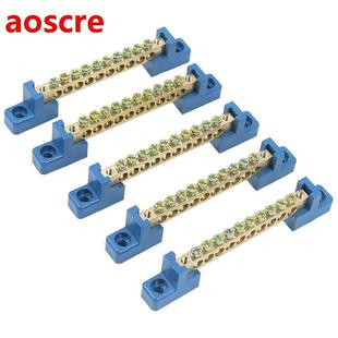 Terminal Block Blue Terminal Bus Bar 10 Positions Screw Bras