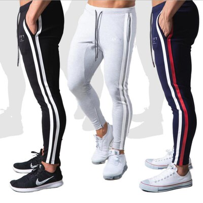 Men Pants Fitness Casual Elastic Pants men Bodybuilding Clot