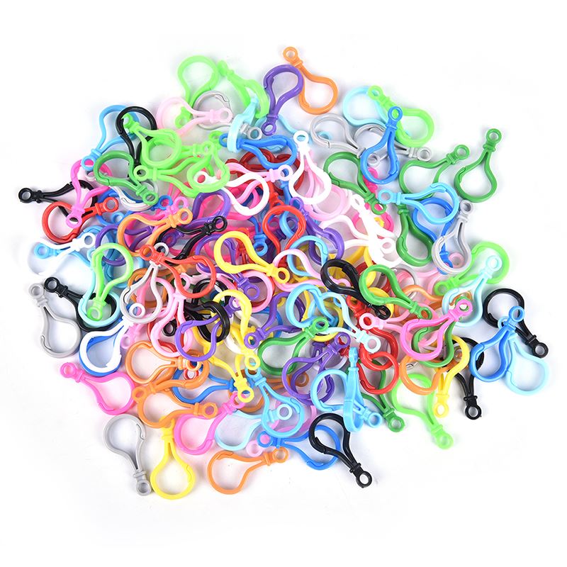10pcs Plastic Colorful Lamp Shape Buckle Snap Hook Lobster C