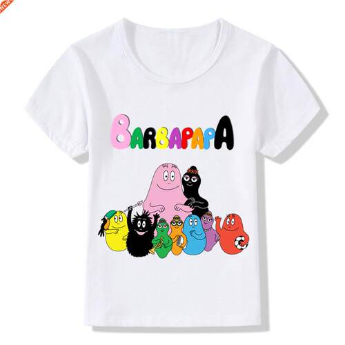 Boys and Girls Cute Barbapapa Cartoon Print ny T shirt En