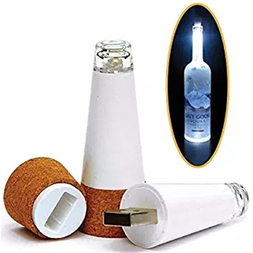 1 Pcs SB Rechargeable LED Wine Bottle Light Creative Hexagon
