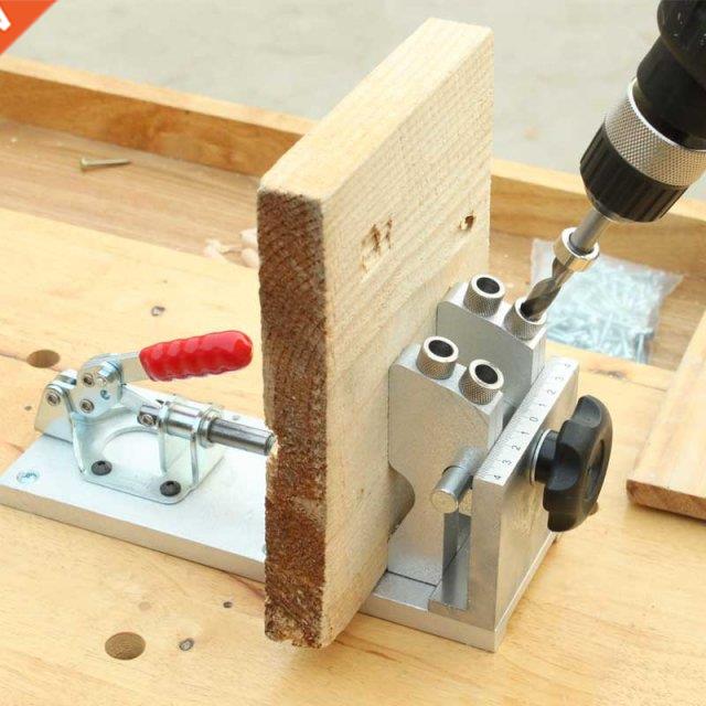 Pocket Hole Jig Kit System WoodWorking Doweling Jig 9.5mm Dr