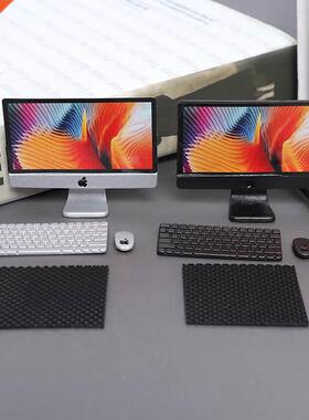 1Set 1/12 Scale Mini Computer + Mouse + Keyboard Book Statio