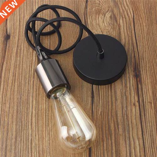 E27/E26 Lamp Base Ceiling Rose Braided Fabric Hanging Pendan