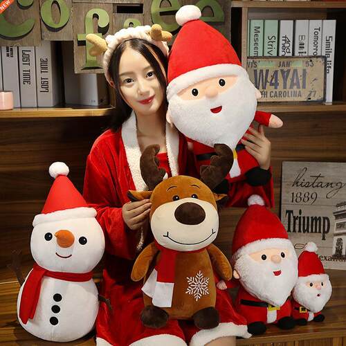 25CM New Cartoon Santa Claus Plush Toy Stuffed Elk Snowman A