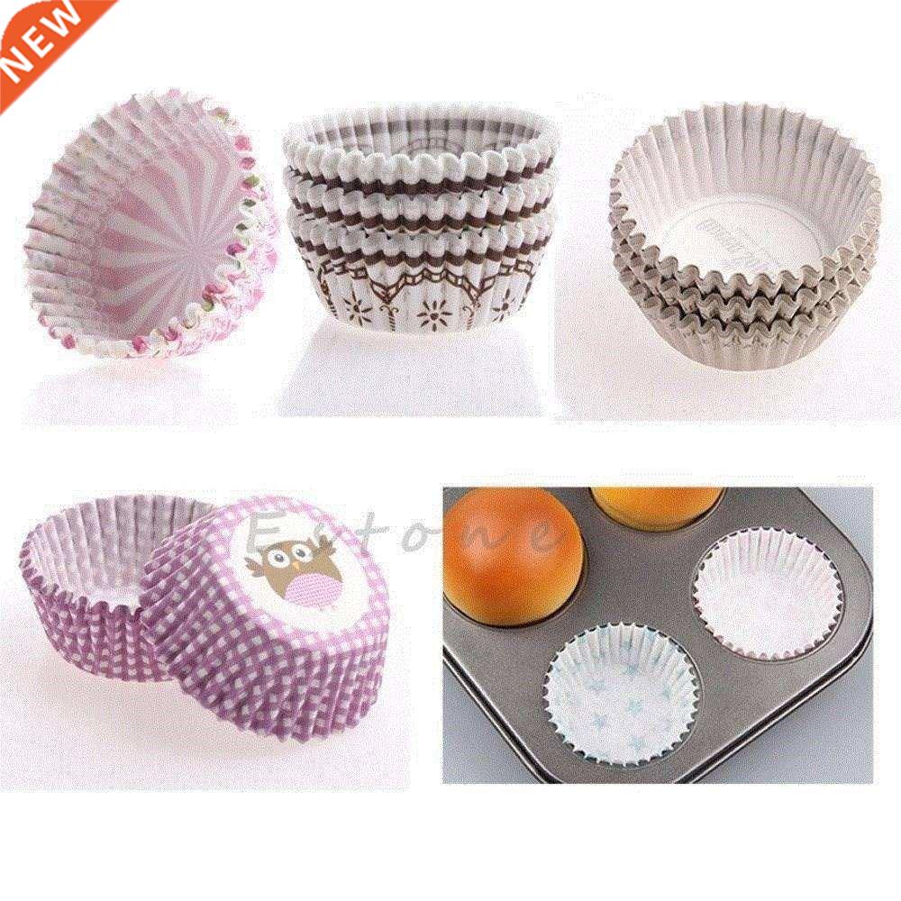 100pcs paper cake cupcake liner case wrapper muffin baking c