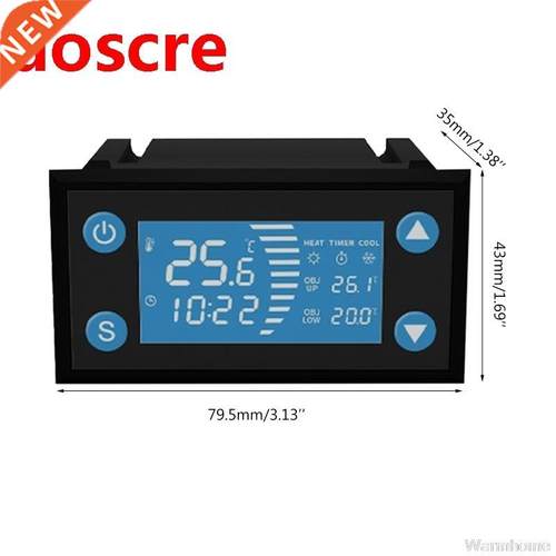 AC 110-220V Smart Thermostat wth Tmer Cool Heat for ncuba