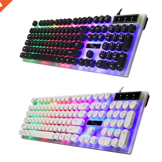 Keyboard with Round Keycaps for PC/Laptop Backlit Keyboard f - 实物图