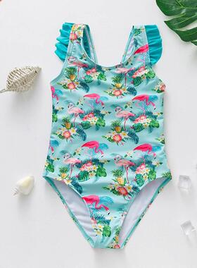 2022 Flamingo Girls Swimsuits One Piece Swimwear 3-10years K