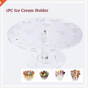 S/M 2 Sze ce Cream Holder Acrylc Cupcake Holder Stand For
