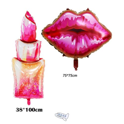 Bridal Shower Balloons Lipstick Kiss Me Lips Foil Balloon Va