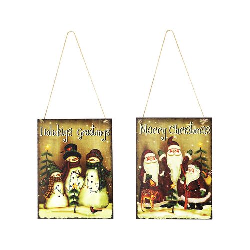 Door Plaque Merry Christmas Party Wooden Fence Sign Hanging