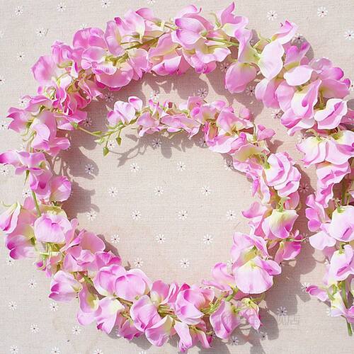 Beautiful White Artificial Silk Wisteria Flowers Hanging Fak