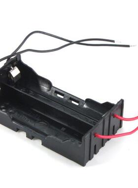 1 PC Box Holder For 2 x 18650 Black With Wire Leads Plastic