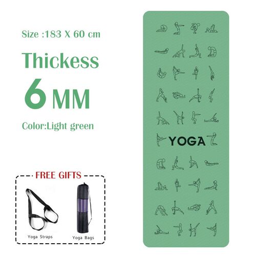 Double Sided Yoga Mat 183X60 CM Position Line Pilates Mats G