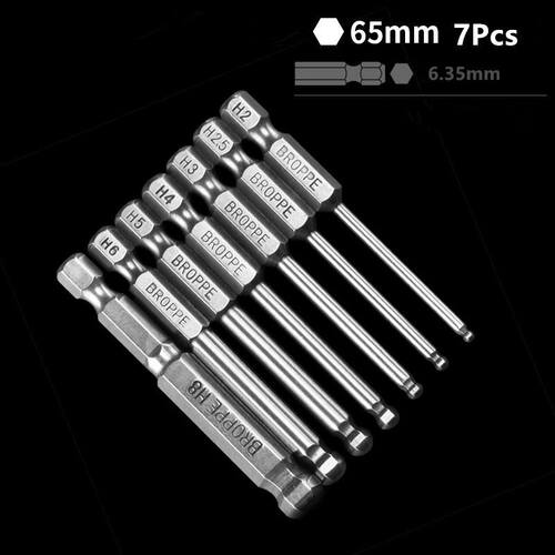 Broppe 7pcs 2/2.5//4/5/6/8mm 65mm S2 Alloy Steel Magnetic B