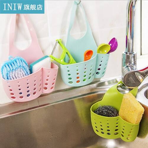 Kitchen Rack Faucet Hanging Sponge Drain Basket Adjustable S