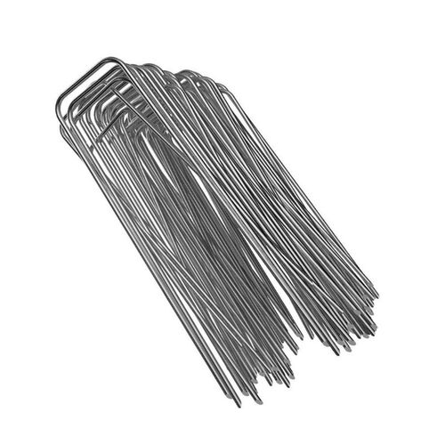 100Pcs Heavy Duty U Shape Gauge Galvanized Steel Garden Stak