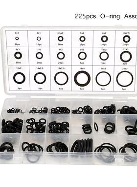 225 Pcs Rubber O Ring Washers Assortment Set Hydraulic Plum