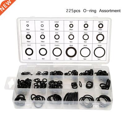 225 Pcs Rubber O Ring Washers Assortment Set Hydraulic Plum
