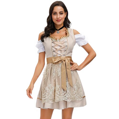 S-4XL Traditional Oktoberfest Dirndl Dress Octoberfest Germa