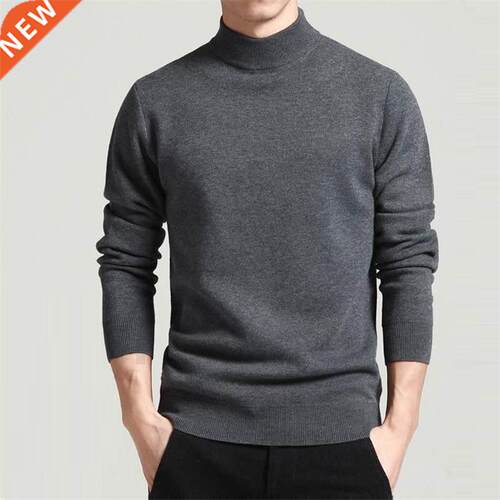 Men Sweater Solid Pullovers Mock Neck Spring And Autumn Wear