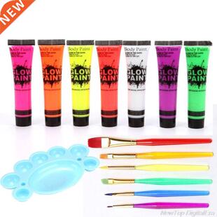 7 Tube 25ml UV Glow Blacklight Luminous Face and Body Paint