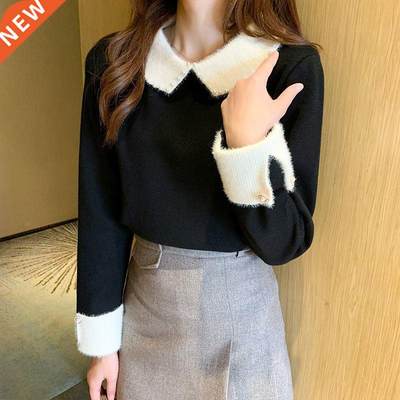 Women 2021 Autumn Winter New Thicken Warm Sweater Tops Femal