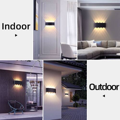 LED Wall Lamps IP65 Waterproof Indoor Outdoor Lighting Alumi